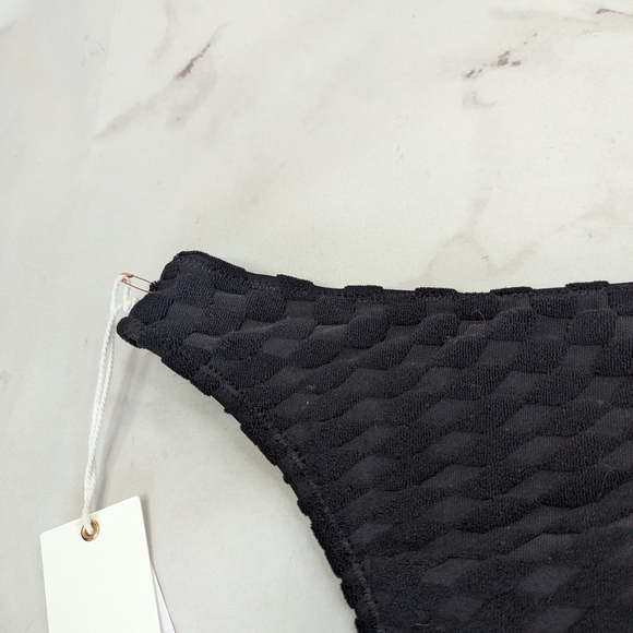 Good American Swim Bottom Women Black Jacquard Rise Better Bikini Cheeky - Picture 7 of 13